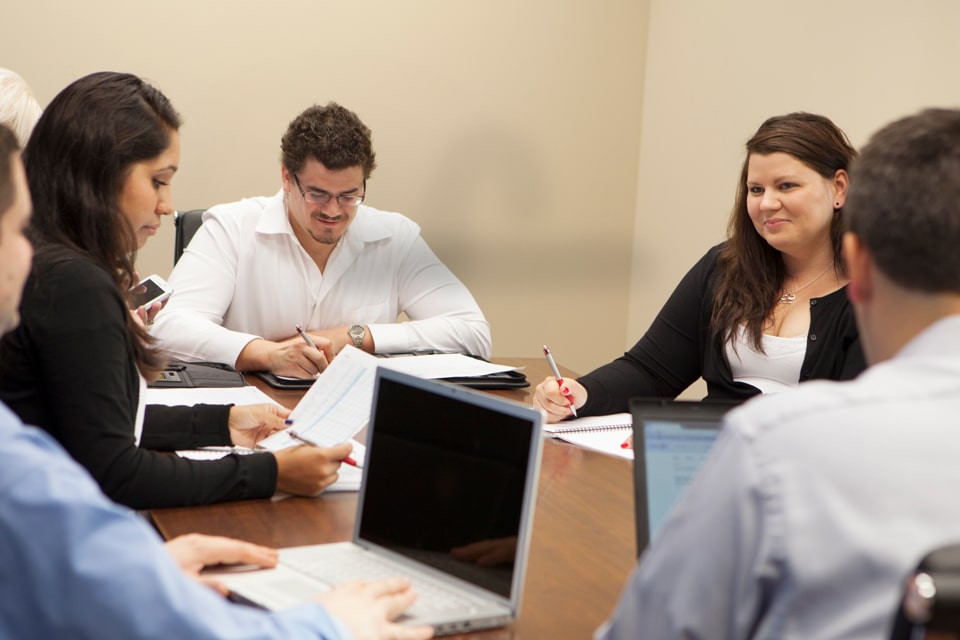 Team meeting to forecast inventory for next quarter